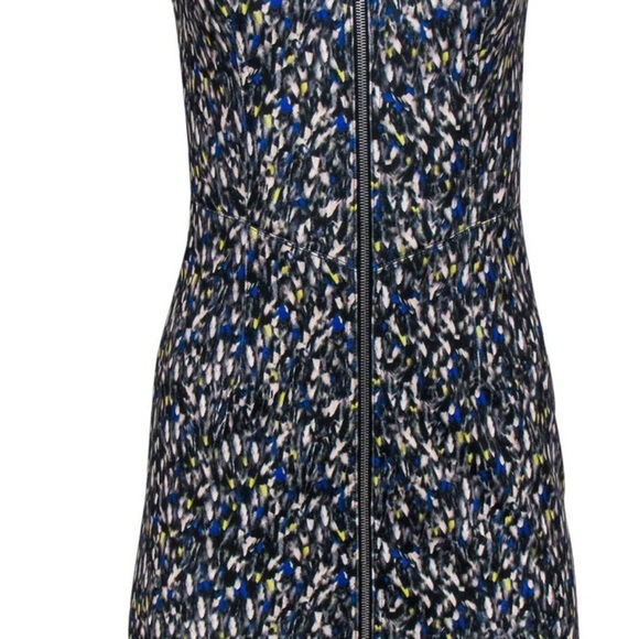 Yigal Azrouel - Speckled Multi Print Zippered Sheath Dress Sz 4 Sleeveless - Picture 11 of 13